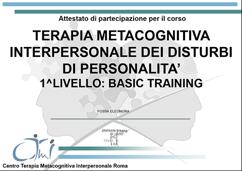 Certificato Terapia Metacognitiva Interpersonale